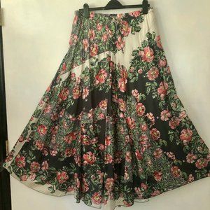 Johnny Was Maxi Silk Skirt Medium